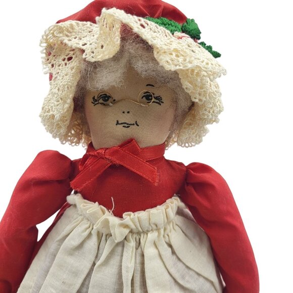 Vintage 90s Overly Raker Mrs Santa Claus Figure Basket Holiday Weighted Bottom - Picture 3 of 15